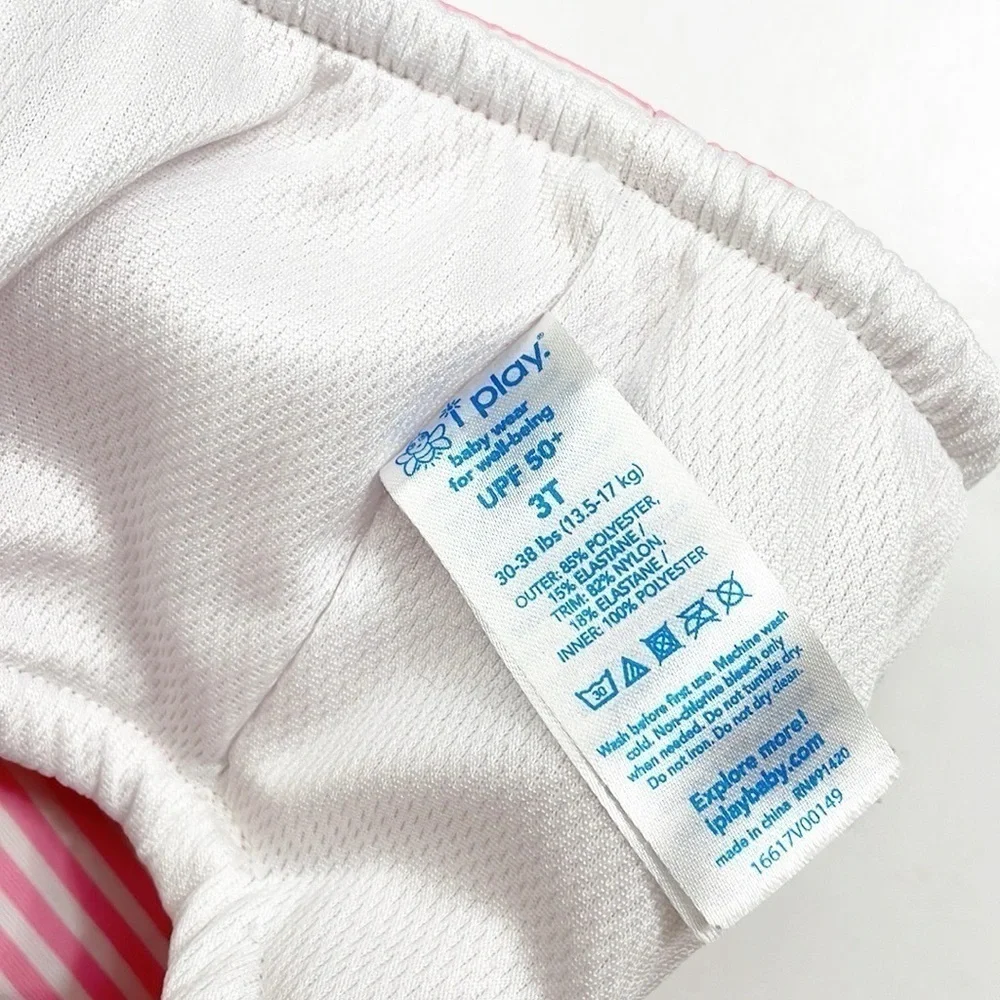 iPlay pink/white striped baby swim diaper